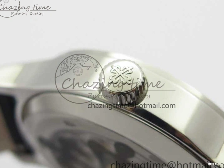 MIROTIME 0402 Stylish Calatrava 5524 Pilot Travel Time SS GRF Black Dial on Black Leather Strap A324 V 7108